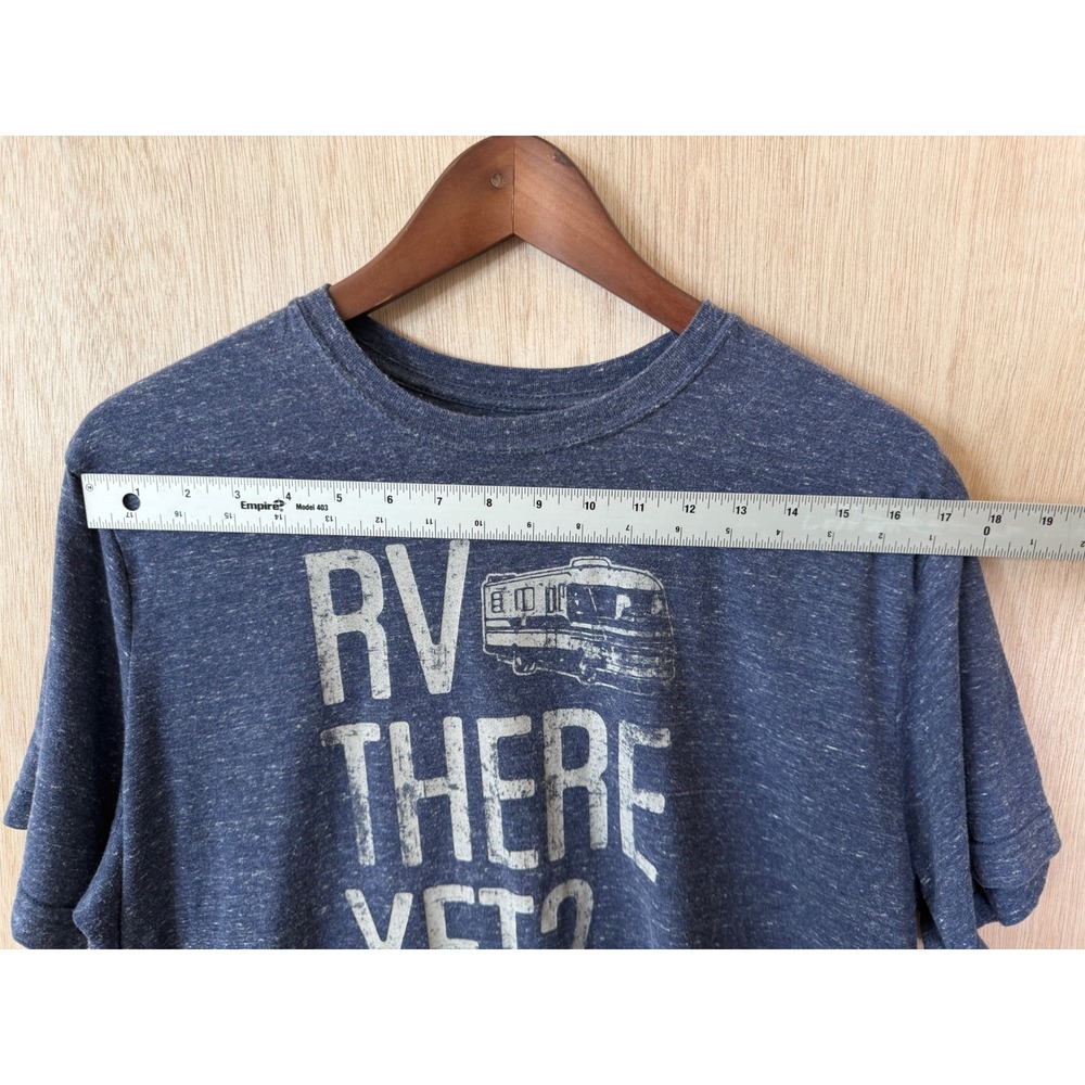 RV There Yet? Graphic Tee Blue Heather Short Sleeve T-Shirt Men Large - Picture 2 of 4